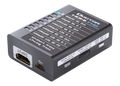 Partea de ieșire a Dr HDMI 4K, cu ieșirea HDMI, mufa RS232 și butoanele copy sink și HPD
