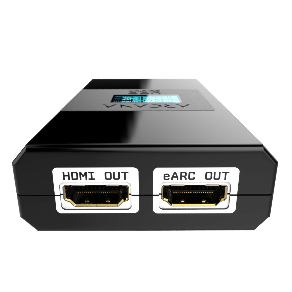 HDfury Arcana 2 cu alimentatorul și cablul USB incluse în cutie