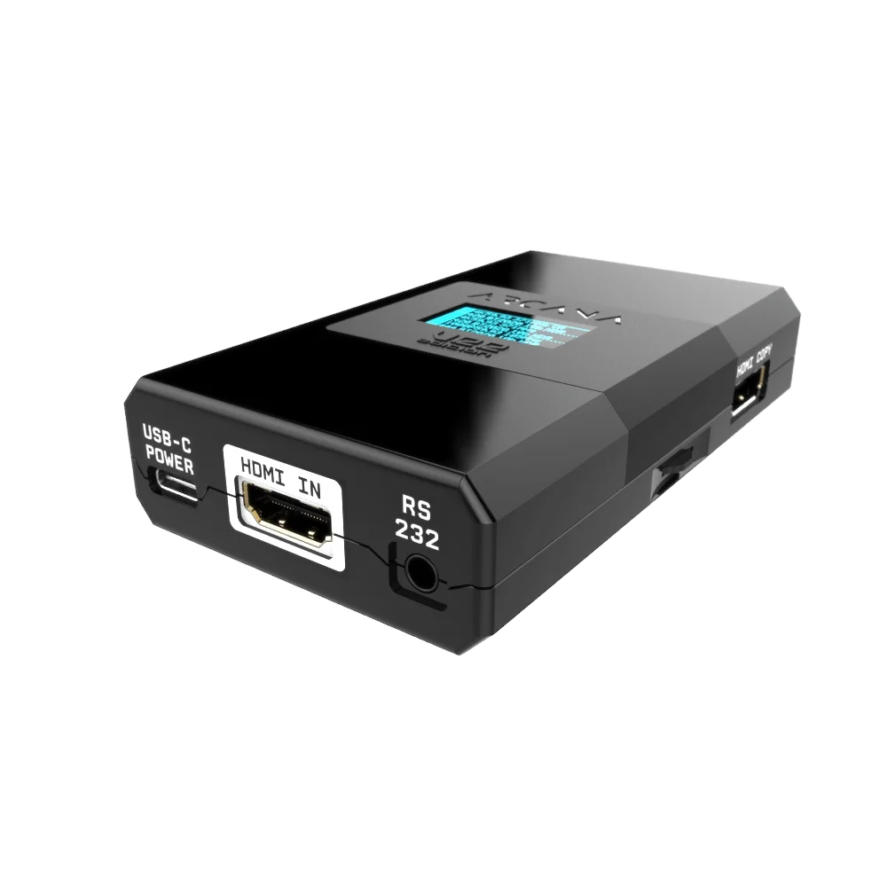 Configurație HDfury Arcana 2 cu videoproiector și receiver AV cu eARC