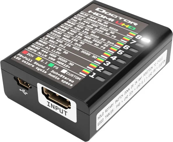 HDfury Dr HDMI 4K, manager EDID și emulator HDMI, vedere frontală