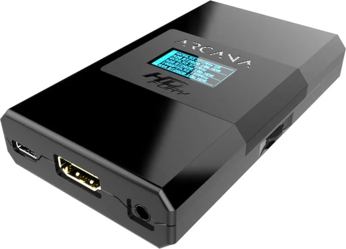 Conexiuni HDfury Arcana: intrare HDMI, ieșire HDMI și ieșire eARC către soundbar