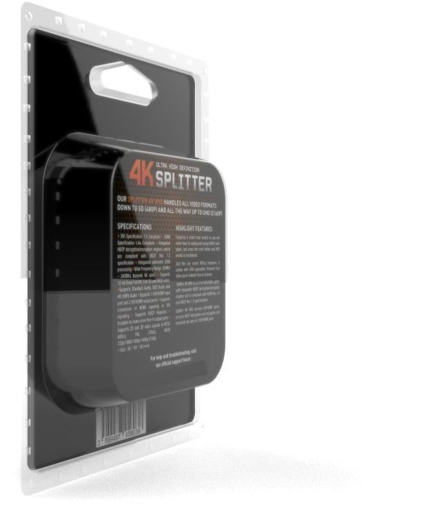 HDfury Splitter 4K UHD - splitter HDMI cu 1 intrare și 2 ieșiri